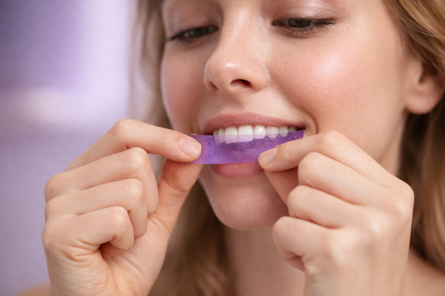 Purple Whitening Strips: Visibly Whiter in One Use