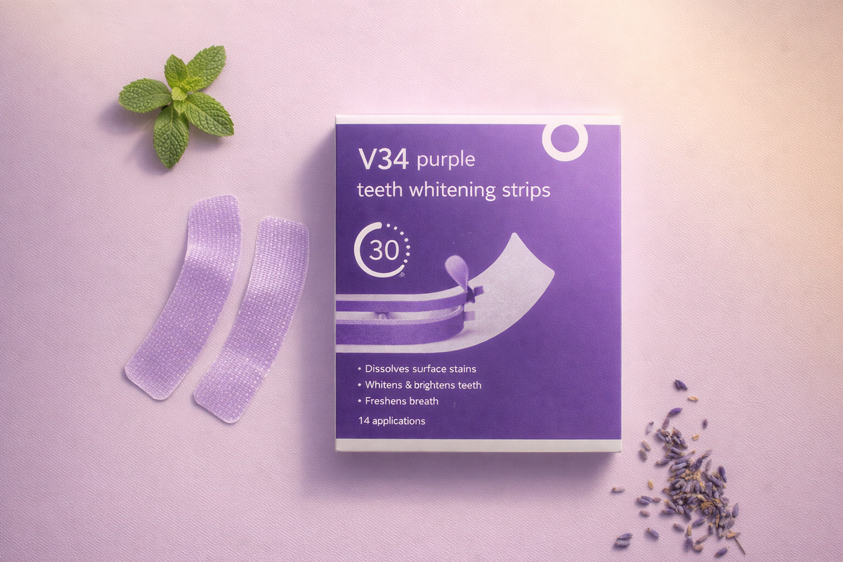 Purple Whitening Strips: Visibly Whiter in One Use